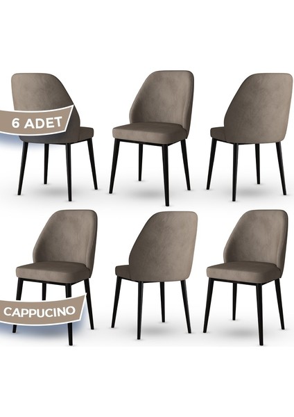 Concept Tura Serisi 6 Adet Mutfak Sandalyesi Metal Siyah Ayaklı 1. Sınıf Babyface Kumaş