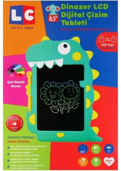 Let's Be Child Lc Digital Dinazor Çizim Tableti 8,5 Inç 30960 Çocuklar Için Çizim Tableti