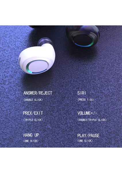 MD06 Tws Wiress Touch Dijital Ekran Bluetooth Kulaklık Beyaz (Yurt Dışından)