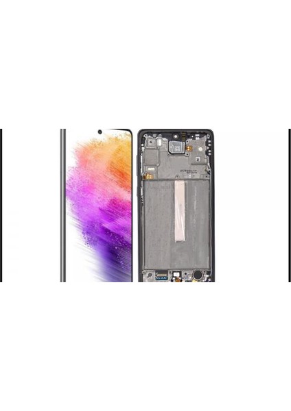Telefon Ekranı Samsung A73 A736F Çıtalı Servis Orjinali Beyaz