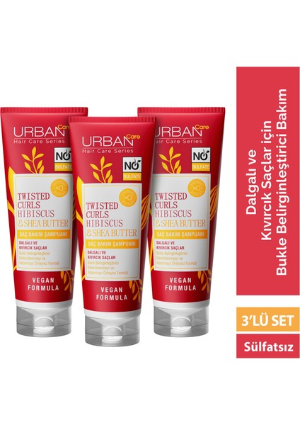 Urban Care Hibiscus & Shea Butter Saç Bakım Şampuanı 3'lü Set