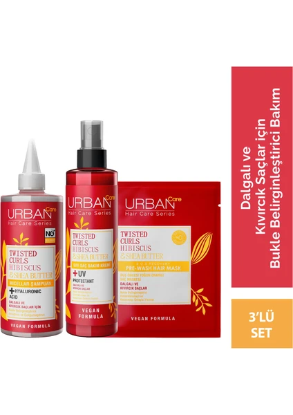 Urban Care Twisted Curls Hibiscus & Shea Butter Serisi 3'lü Set