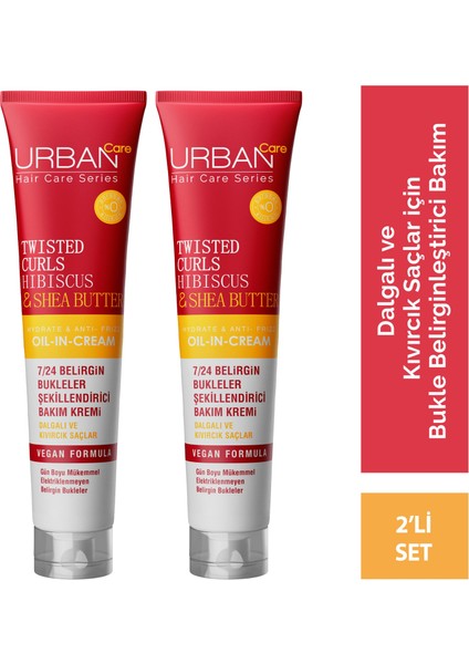 Urban Care Twisted Curls Hibiscus & Shea Butter Durulanmayan Bakım Kremi 175 Ml X2