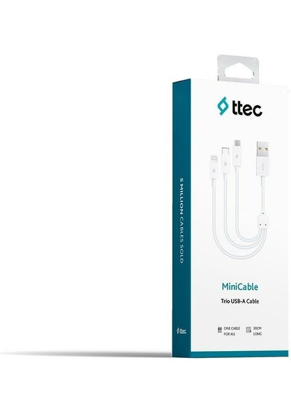 T.tec 3'lü USB Kablo 30 cm 2DK13