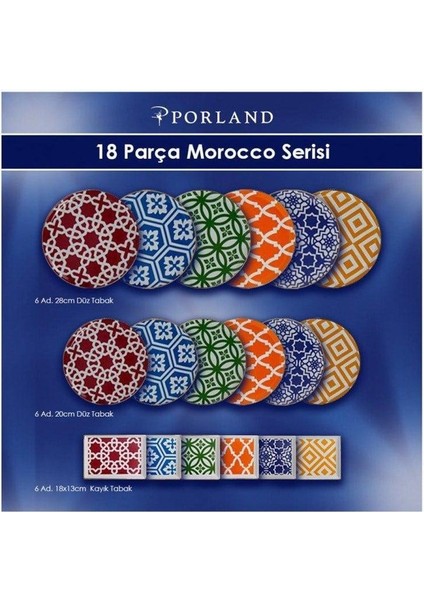 Morocco 18 Parça 6 Kişilik İkram ve Kahvaltı Takımı fırsatları
