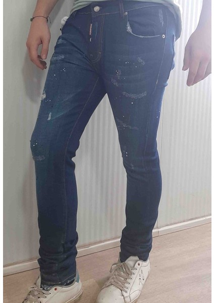 Denim Pamuklu Yırtık Detaylı Normal Bel Fit Cool Jeans Erkek Kot Pantolon