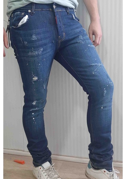Denim Pamuklu Yırtık Detaylı Normal Bel Fit Cool Jeans Erkek Kot Pantolon fiyatları