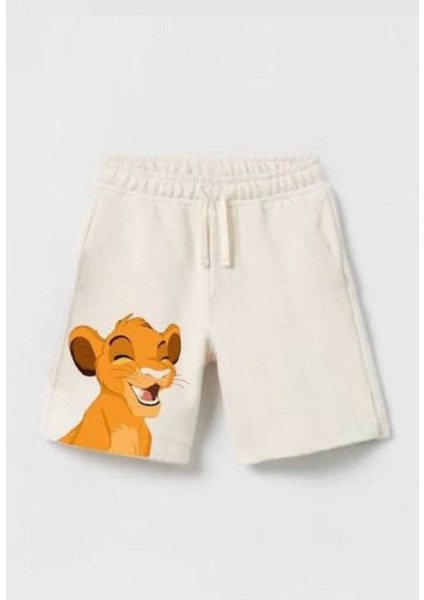 4610 %100 Pamulu Erkek Çocuk Baskılı Şort Takım - Krem - 3-4 Yaş modelleri