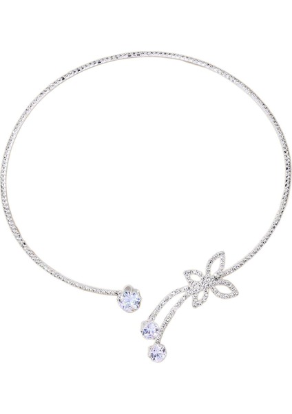 Işıltılı Rhinestone Açık Gerdanlık Kolye Dekoratif Kızlar Lüks (Yurt Dışından)