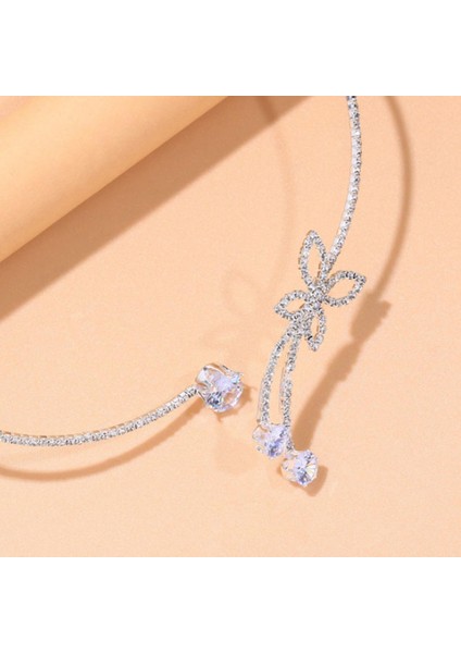 Işıltılı Rhinestone Açık Gerdanlık Kolye Dekoratif Kızlar Lüks (Yurt Dışından) indirimleri