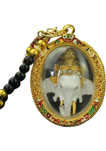 Tay Muska Kolye Heykeli Fil Tanrı Hindu Koruma Blanche (Yurt Dışından)