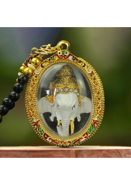 Tay Muska Kolye Heykeli Fil Tanrı Hindu Koruma Blanche (Yurt Dışından) modelleri