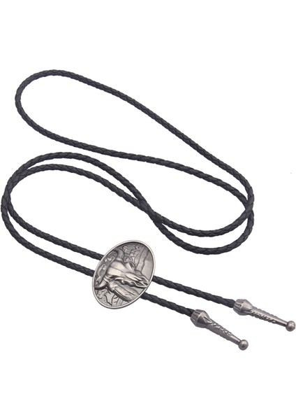 Bolo Tie Oval Kolyeleri Halat Zinciri Kostüm Aksesuarları Parti Argent (Yurt Dışından)