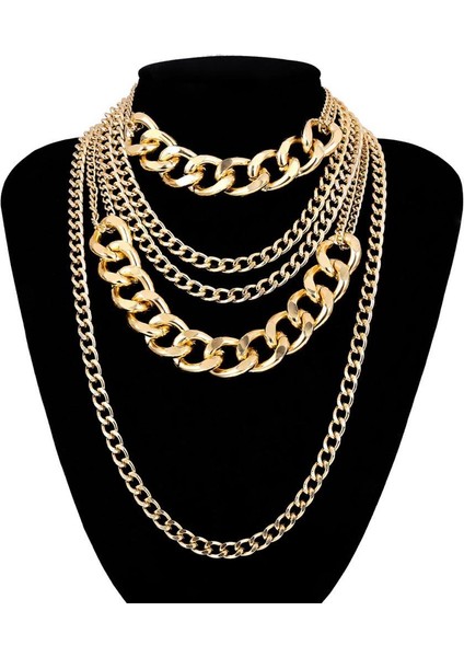 Moda Çok Katmanlı Zincir Kolye 90'lar Punk Tarzı Kolye Kostüm Takı (Yurt Dışından) modelleri