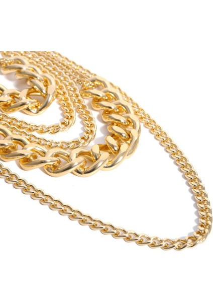 Moda Çok Katmanlı Zincir Kolye 90'lar Punk Tarzı Kolye Kostüm Takı (Yurt Dışından) fırsatları