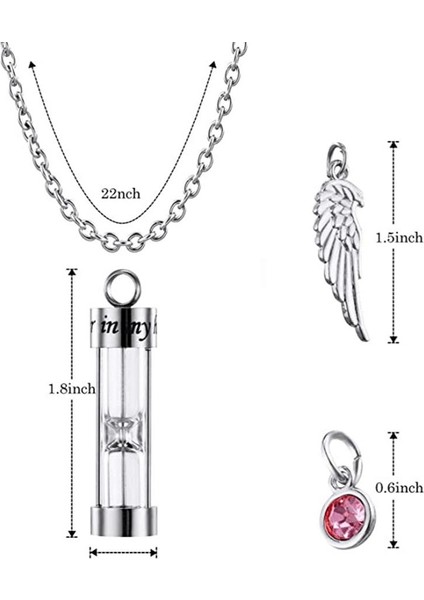 Kum Saati Kremasyon Urn Kolye Melek Kanat (Yurt Dışından) modelleri