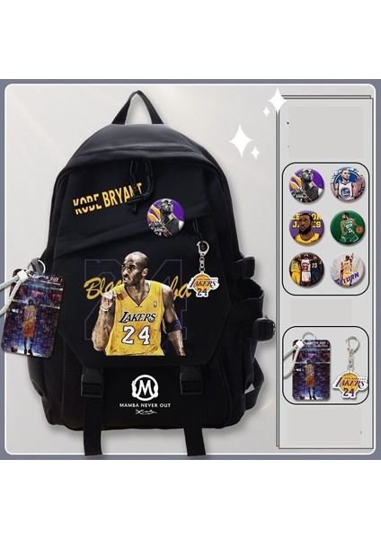 Nba Ortak Okul Çantası Kobe Bryant Büyük Kapasiteli Sırt Çantası Okul Çantası (Yurt Dışından)