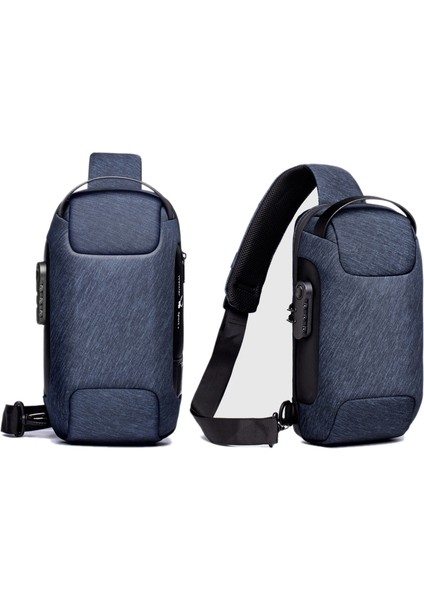 Weixier 9529 Erkekler Hırsızlığı Bir Omuz Çantası (Blue) (Yurt Dışından)