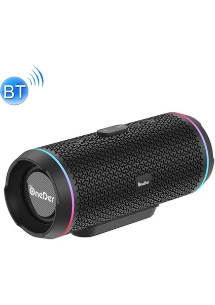 Oneder V10 Tws Renkli Çift LED Işık Bluetooth 5.0 Hoparlör (Black) (Yurt Dışından)