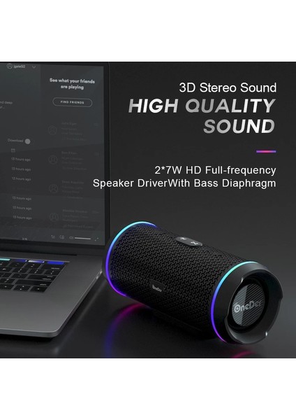 Oneder V10 Tws Renkli Çift LED Işık Bluetooth 5.0 Hoparlör (Black) (Yurt Dışından) indirimleri