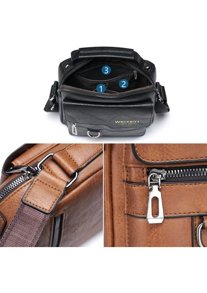 Weıxıer 8642 Men Business Crossbody Bag (Black) (Yurt Dışından) indirimleri