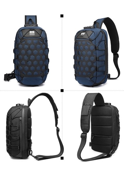 Ozuko 9357 Erkekler Hırsızlık Göğüs Çantası (Navy Blue) (Yurt Dışından)