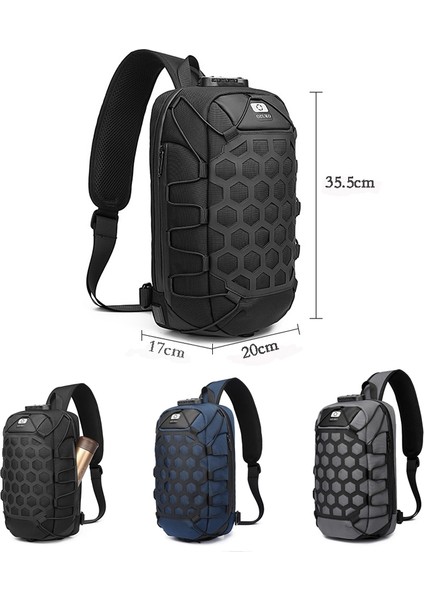 Ozuko 9357 Erkekler Hırsızlık Göğüs Çantası (Navy Blue) (Yurt Dışından)