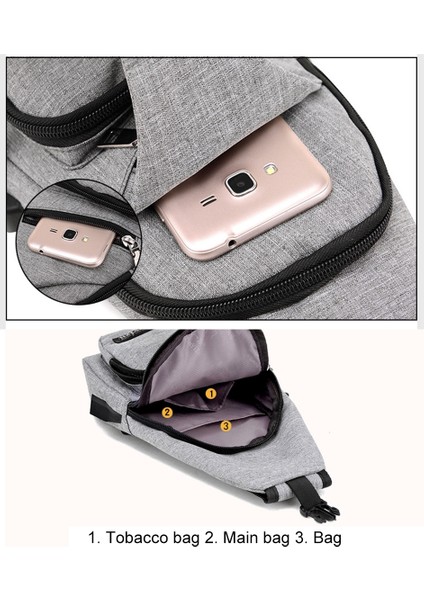 Harici USB Şarj Arayüzü ile Dxyizu B Çantası (Grey) (Yurt Dışından)