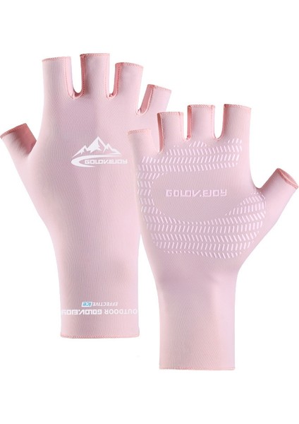 Buz Ipek Güneş Koruma Yarım Parmak Diven, Boyut: L (Pink) (Yurt Dışından)