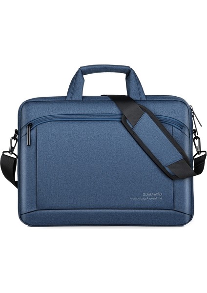Oumantu 030 Taşınabilir 15 Inç Laptop Çantası Deri Çanta (Sapphire Blue) (Yurt Dışından)