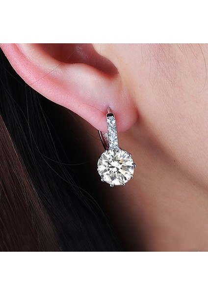 Micro-Inserts Zircon Earrings (White) (Yurt Dışından)