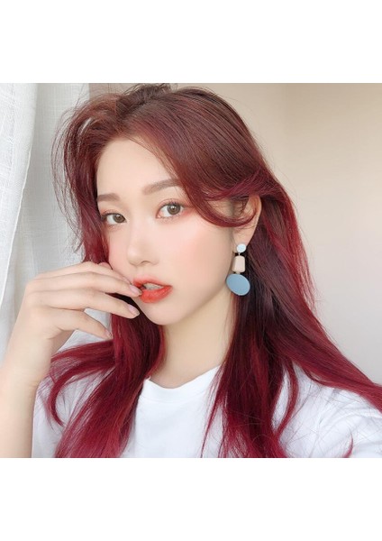 Blue Geometric Acrylic Hollow Drop Earrings (10073B) (Yurt Dışından) fiyatları