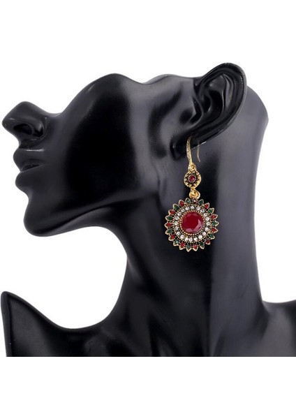2 Pairs Ethnic Sun Flower Style Rhinestone Earrings (Style2) (Yurt Dışından) fırsatları