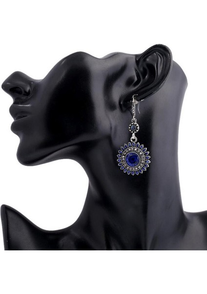 2 Pairs Ethnic Sun Flower Style Rhinestone Earrings (Style4) (Yurt Dışından) fırsatları