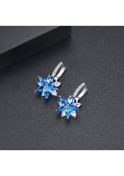 Çiçek Şekli Uygun Bakır Kübik Zirkonya Küpe (Pink) (Yurt Dışından) modelleri