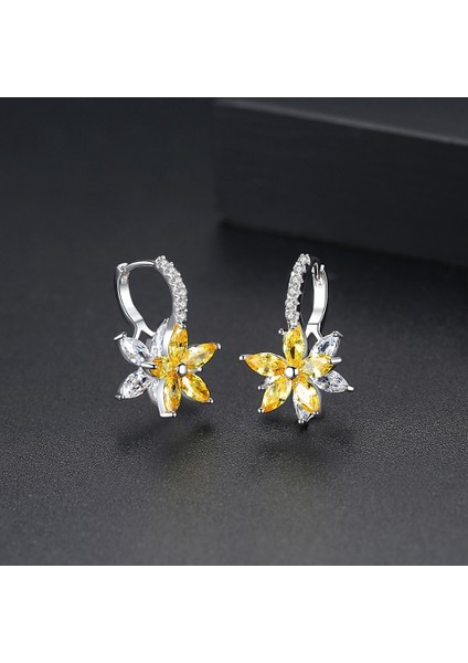 Çiçek Şekli Uygun Bakır Kübik Zirkonya Küpe (Pink) (Yurt Dışından) fırsatları