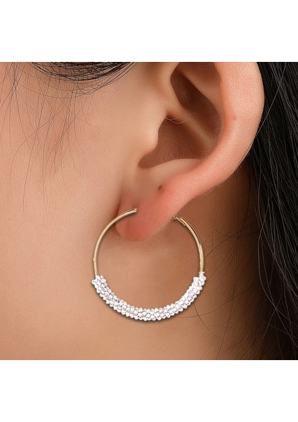 Vintage Boncuk Boho Küpe Bildirimi Takı (White) (Yurt Dışından)