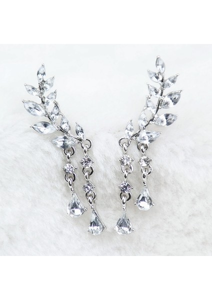 Kadın Püskül Kanat Tarzı Bırak Küpe Moda Kübik Takı (Silver Color) (Yurt Dışından) fiyatları