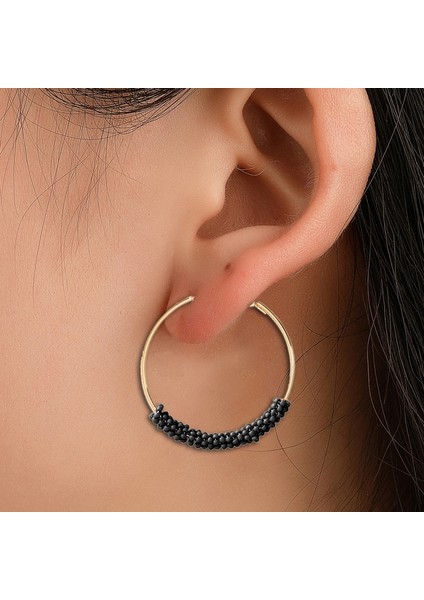 Vintage Boncuk Boho Küpe Bildirimi Takı (Black) (Yurt Dışından)