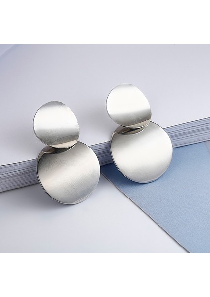 Benzersiz Metal Damla Yuvarlak Bildirimi Küpe (Gold) (Yurt Dışından) modelleri