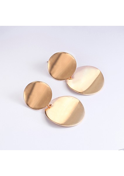 Benzersiz Metal Damla Yuvarlak Bildirimi Küpe (Gold) (Yurt Dışından) fırsatları