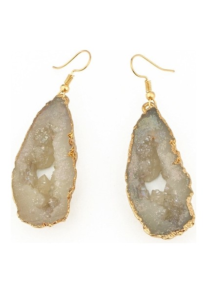 3 Pairs Chic Stone Hollow Reçine Küpe Büyük Bırak Küpe (Yurt Dışından)