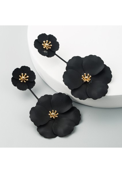 2 Adet Alaşımlı Çiçek Uzun Küper (Black) (Yurt Dışından)