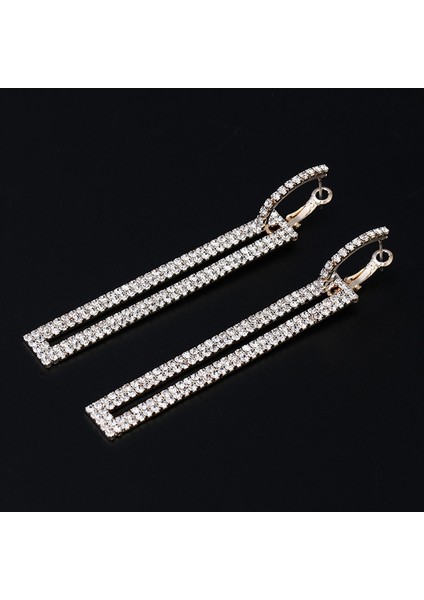 Rectangle Rhinestone Earring (Gold) (Yurt Dışından) fırsatları
