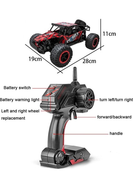 Hıway LR-R002 2.4g R / C Sistemi Dört Tekerlekten Çekiş Oyuncak Araba (Yurt Dışından)