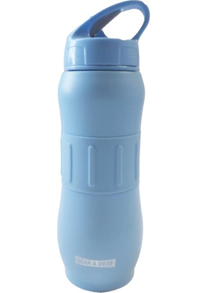 Silikon Kemerli 830 ml Pastel Mavi Matara BD-MT0006
