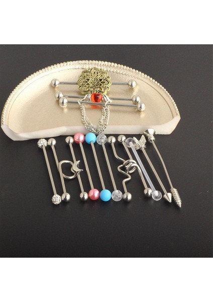 14 Adet Küçük Kulak Kulağı Halter Küpe (Yurt Dışından) fiyatları