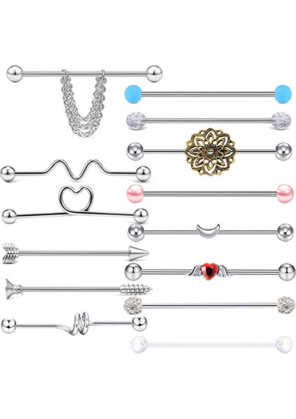 14 Adet Küçük Kulak Kulağı Halter Küpe (Yurt Dışından) fırsatları