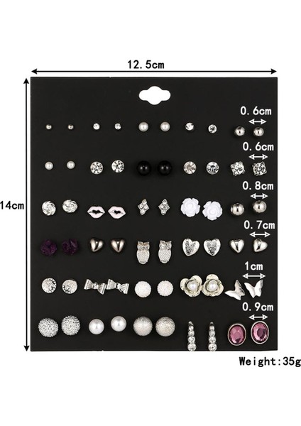 30 Çift Saplama Dizileri Yuvarlak Top Inci Bowknot Geometrik Desen Dizileri E Küpe (Yurt Dışından) indirimleri