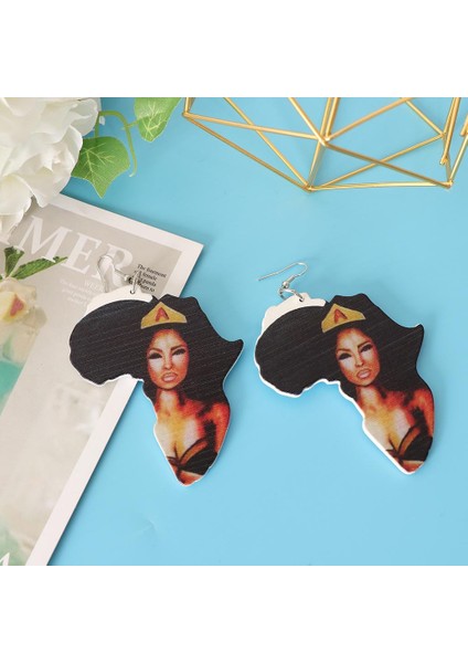 Afrikalı Kadın Desen Küpe (Yurt Dışından)